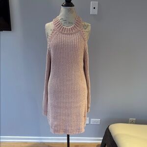 Pink Knit Halter Sweater Dress - NEW W/OUT TAGS